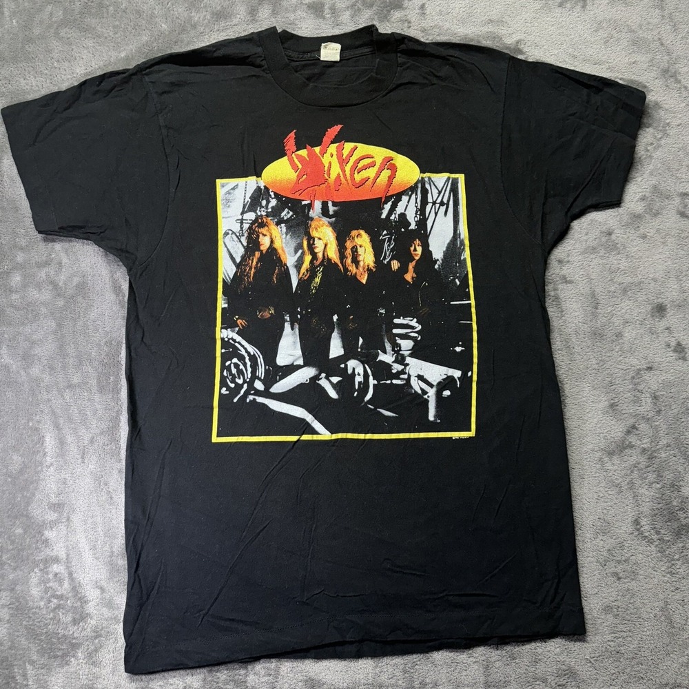 VTG 1990 Vixen Rev‎ It Up World Tour T-Shirt XL Screen Star Concert Band Black